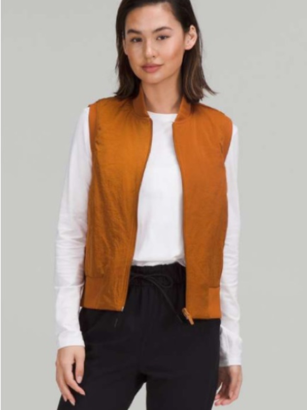 Lululemon nom stop bomber vest in butternut brown never worn
